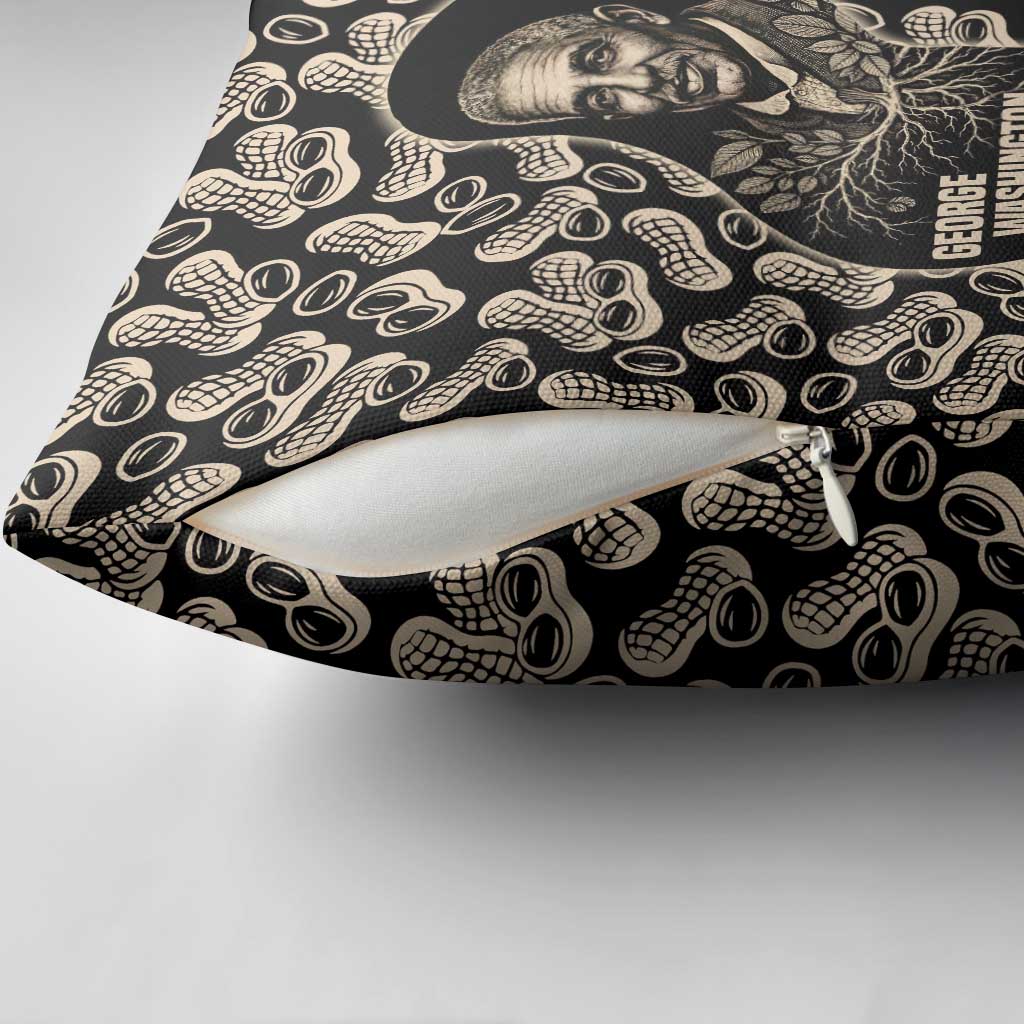 George Washington Carver Pillow Cover Peanut From Soil Comes Knowledge Quote and Agricultural Roots - Wonder Print Shop