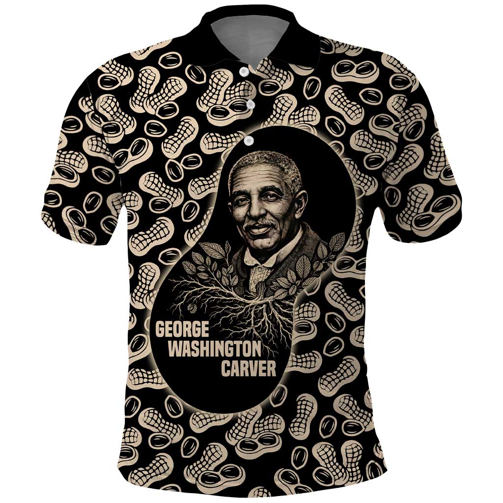 George Washington Carver Polo Shirt Peanut From Soil Comes Knowledge Quote and Agricultural Roots - Wonder Print Shop
