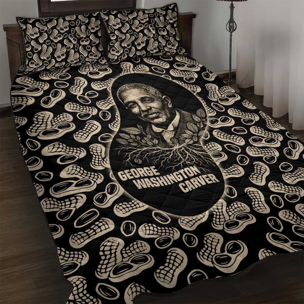 George Washington Carver Quilt Bed Set Peanut From Soil Comes Knowledge Quote and Agricultural Roots - Wonder Print Shop