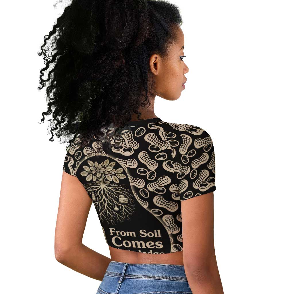 George Washington Carver Raglan Cropped T shirt Peanut From Soil Comes Knowledge Quote and Agricultural Roots - Wonder Print Shop