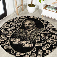 George Washington Carver Round Carpet Peanut From Soil Comes Knowledge Quote and Agricultural Roots - Wonder Print Shop