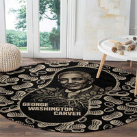 George Washington Carver Round Carpet Peanut From Soil Comes Knowledge Quote and Agricultural Roots - Wonder Print Shop