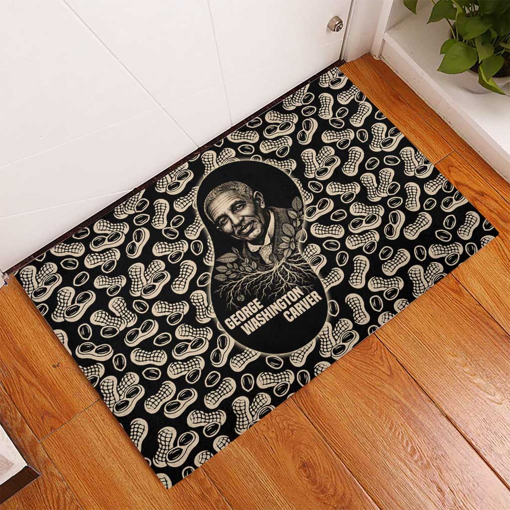 George Washington Carver Rubber Doormat Peanut From Soil Comes Knowledge Quote and Agricultural Roots - Wonder Print Shop