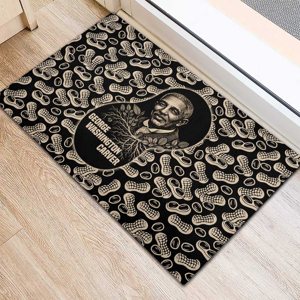 George Washington Carver Rubber Doormat Peanut From Soil Comes Knowledge Quote and Agricultural Roots - Wonder Print Shop