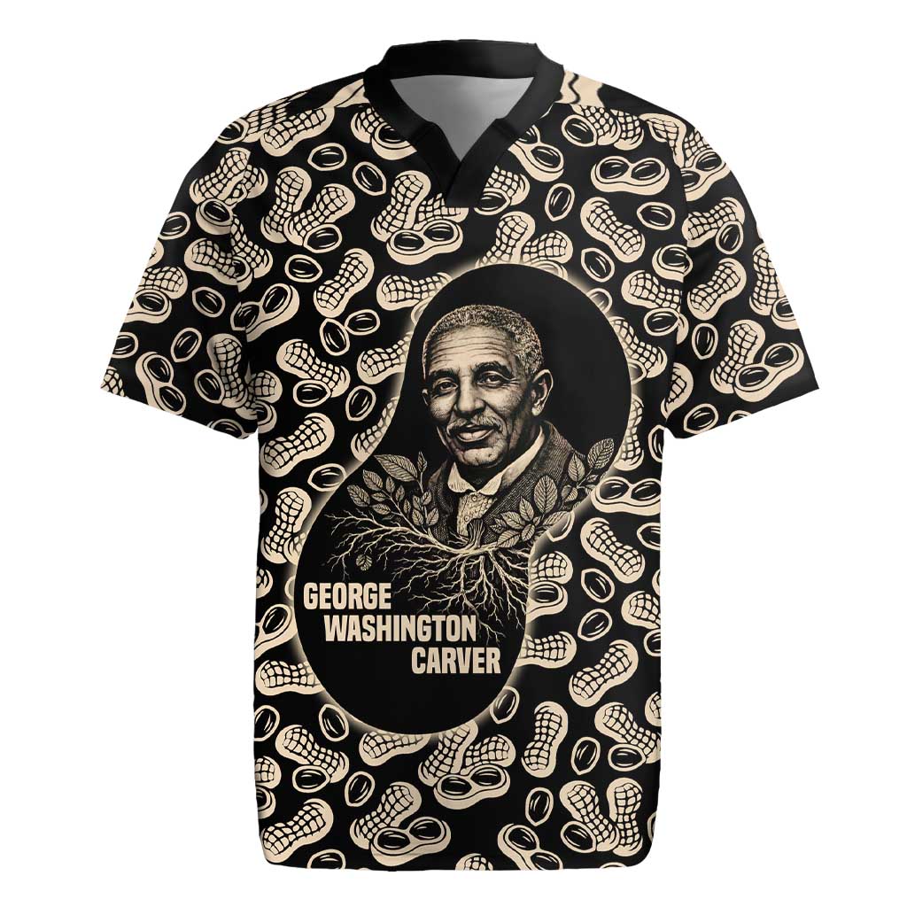 George Washington Carver Rugby Jersey Peanut From Soil Comes Knowledge Quote and Agricultural Roots - Wonder Print Shop