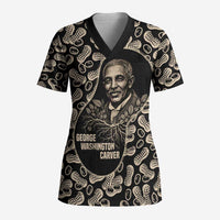 George Washington Carver Scrub Top Peanut From Soil Comes Knowledge Quote and Agricultural Roots - Wonder Print Shop