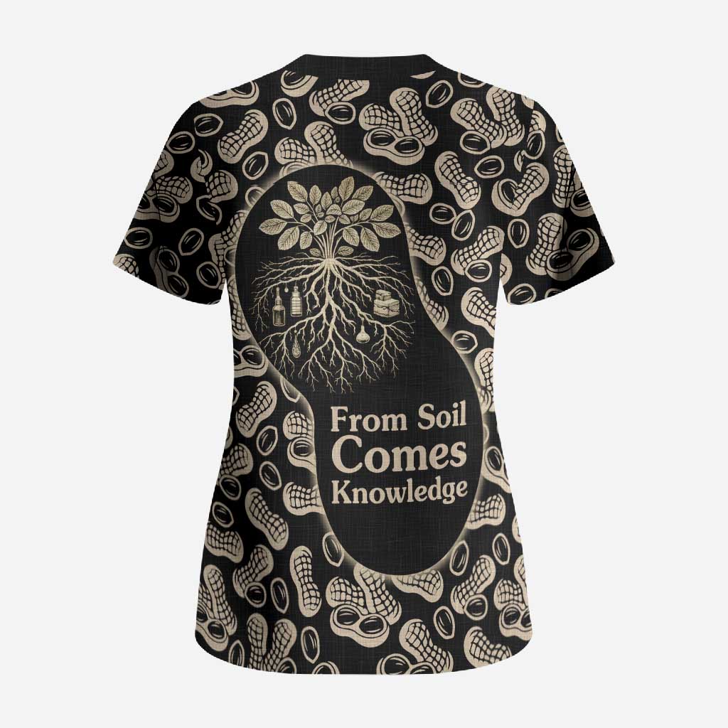 George Washington Carver Scrub Top Peanut From Soil Comes Knowledge Quote and Agricultural Roots - Wonder Print Shop