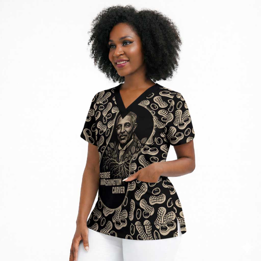George Washington Carver Scrub Top Peanut From Soil Comes Knowledge Quote and Agricultural Roots - Wonder Print Shop