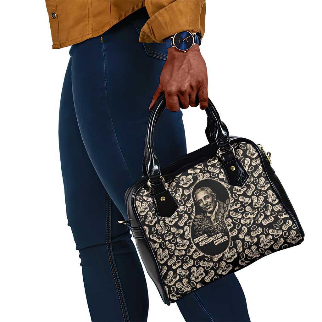 George Washington Carver Shoulder Handbag Peanut From Soil Comes Knowledge Quote and Agricultural Roots - Wonder Print Shop