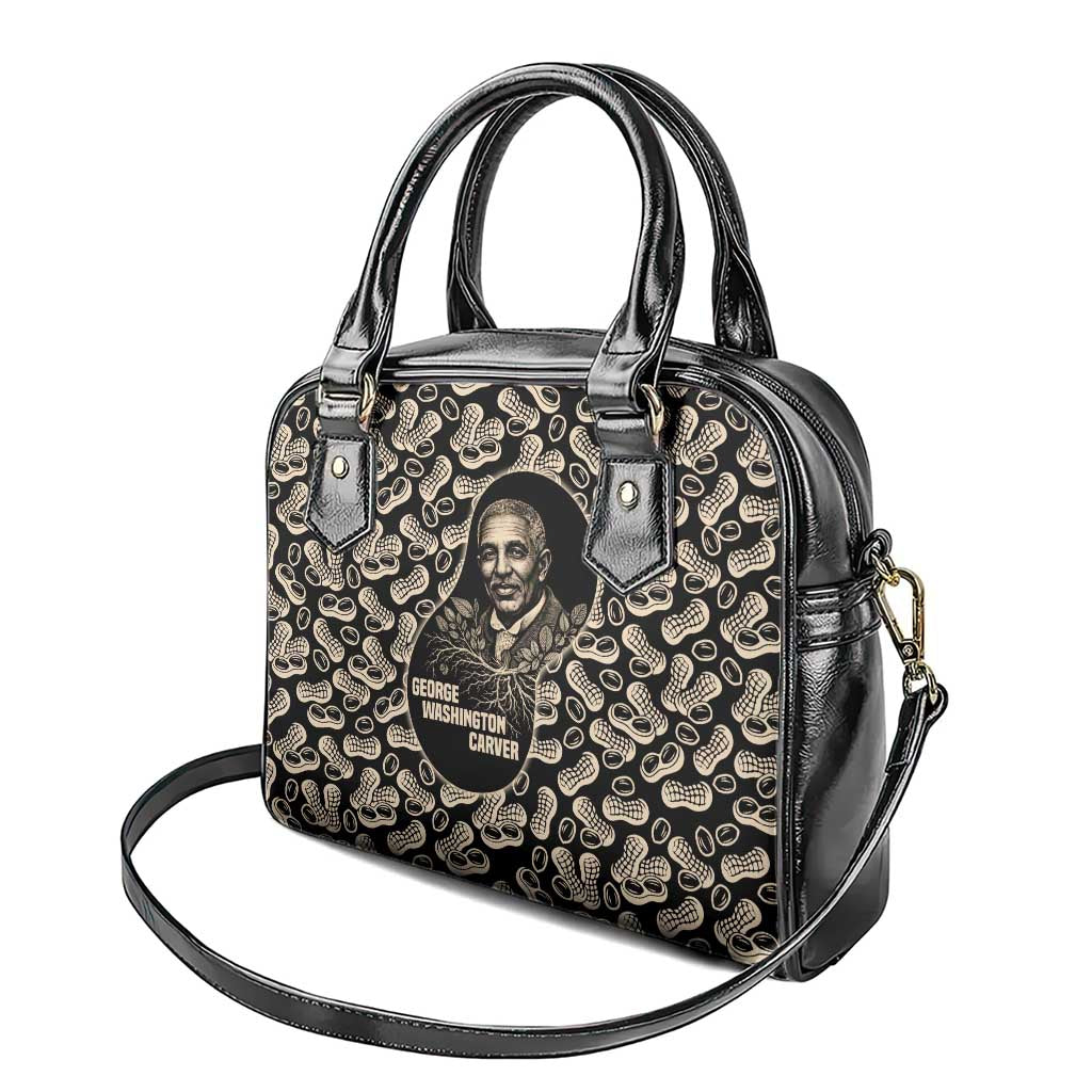 George Washington Carver Shoulder Handbag Peanut From Soil Comes Knowledge Quote and Agricultural Roots - Wonder Print Shop