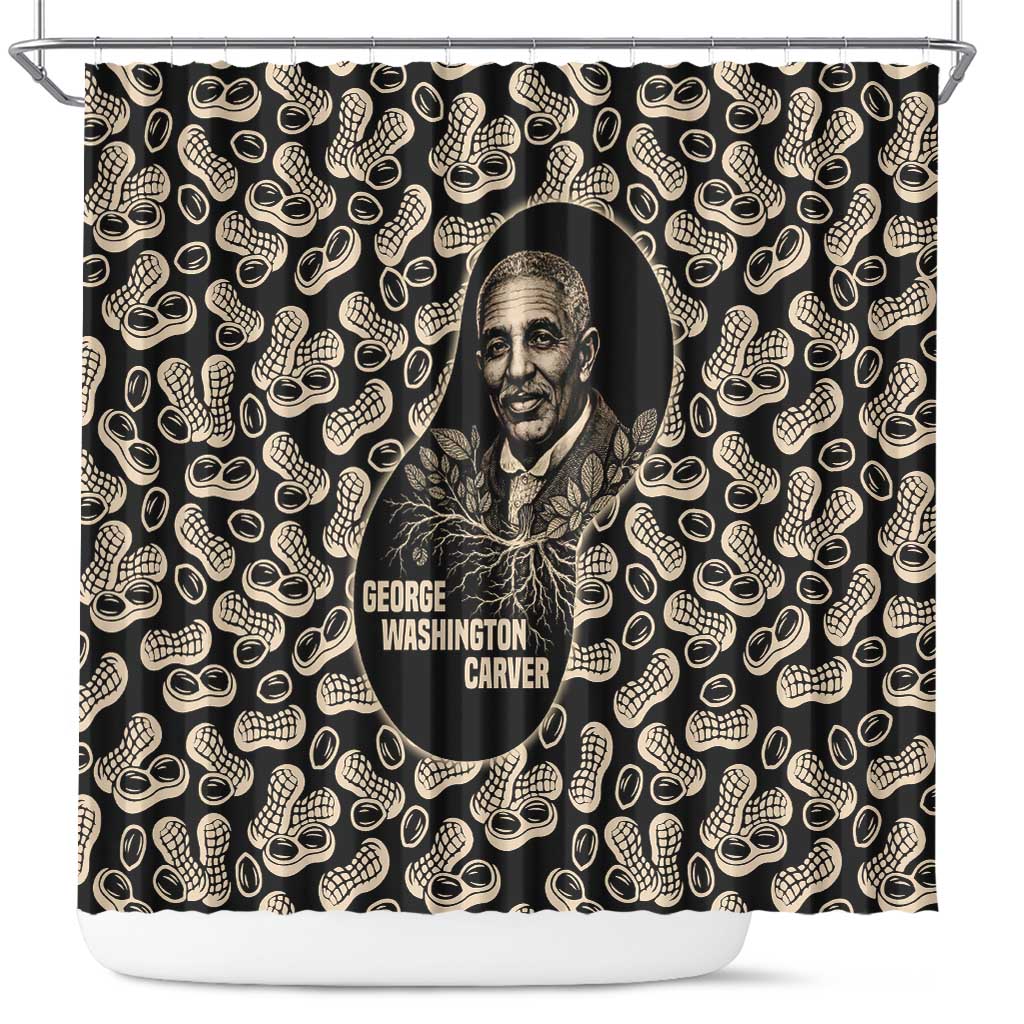 George Washington Carver Shower Curtain Peanut From Soil Comes Knowledge Quote and Agricultural Roots - Wonder Print Shop