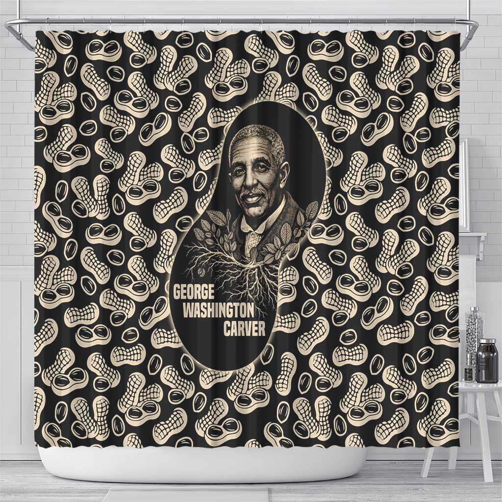 George Washington Carver Shower Curtain Peanut From Soil Comes Knowledge Quote and Agricultural Roots - Wonder Print Shop