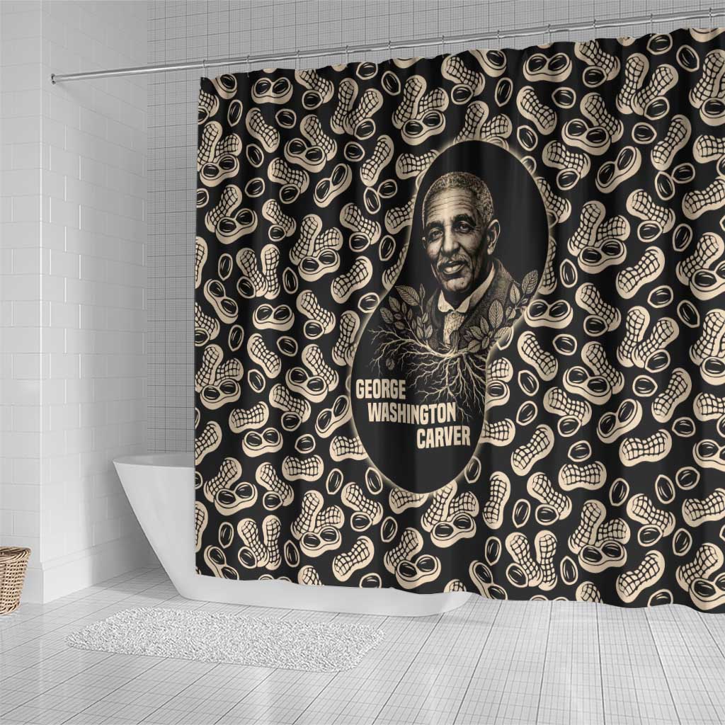 George Washington Carver Shower Curtain Peanut From Soil Comes Knowledge Quote and Agricultural Roots - Wonder Print Shop