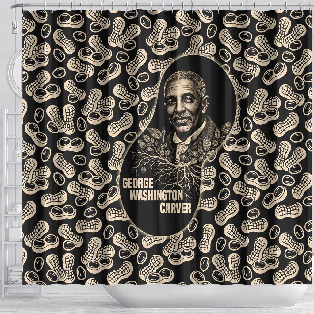 George Washington Carver Shower Curtain Peanut From Soil Comes Knowledge Quote and Agricultural Roots - Wonder Print Shop