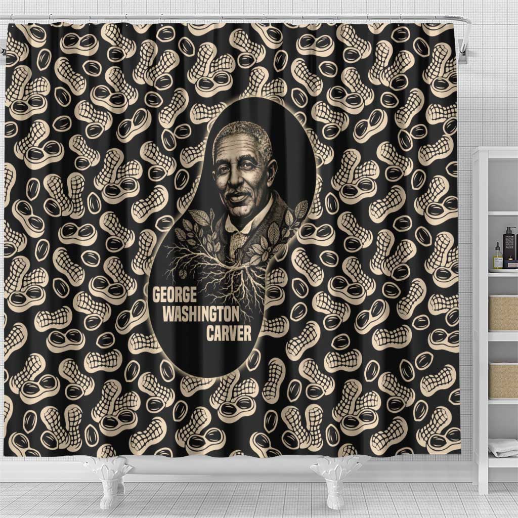 George Washington Carver Shower Curtain Peanut From Soil Comes Knowledge Quote and Agricultural Roots - Wonder Print Shop