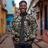 George Washington Carver Sleeve Zip Bomber Jacket Peanut From Soil Comes Knowledge Quote and Agricultural Roots - Wonder Print Shop
