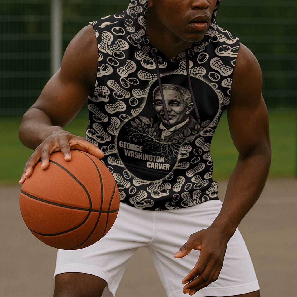 George Washington Carver Sleeveless Hoodie Peanut From Soil Comes Knowledge Quote and Agricultural Roots - Wonder Print Shop