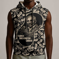 George Washington Carver Sleeveless Hoodie Peanut From Soil Comes Knowledge Quote and Agricultural Roots - Wonder Print Shop