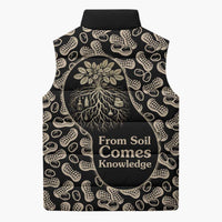 George Washington Carver Sleeveless Puffer Jacket Peanut From Soil Comes Knowledge Quote and Agricultural Roots - Wonder Print Shop