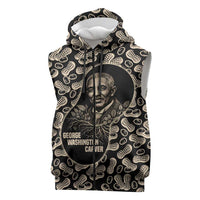 George Washington Carver Sleeveless Zip Hoodie Peanut From Soil Comes Knowledge Quote and Agricultural Roots - Wonder Print Shop