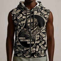 George Washington Carver Sleeveless Zip Hoodie Peanut From Soil Comes Knowledge Quote and Agricultural Roots - Wonder Print Shop