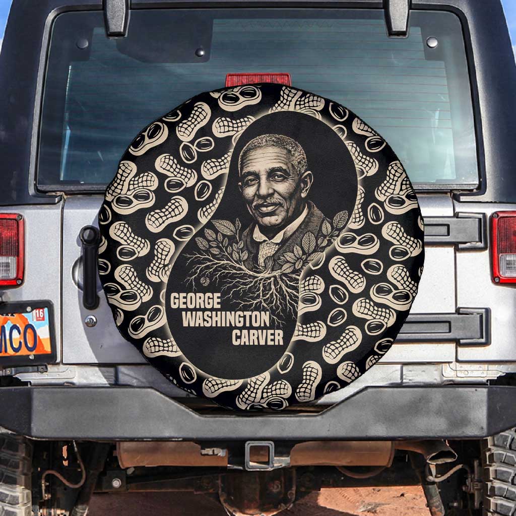 George Washington Carver Spare Tire Cover Peanut From Soil Comes Knowledge Quote and Agricultural Roots - Wonder Print Shop