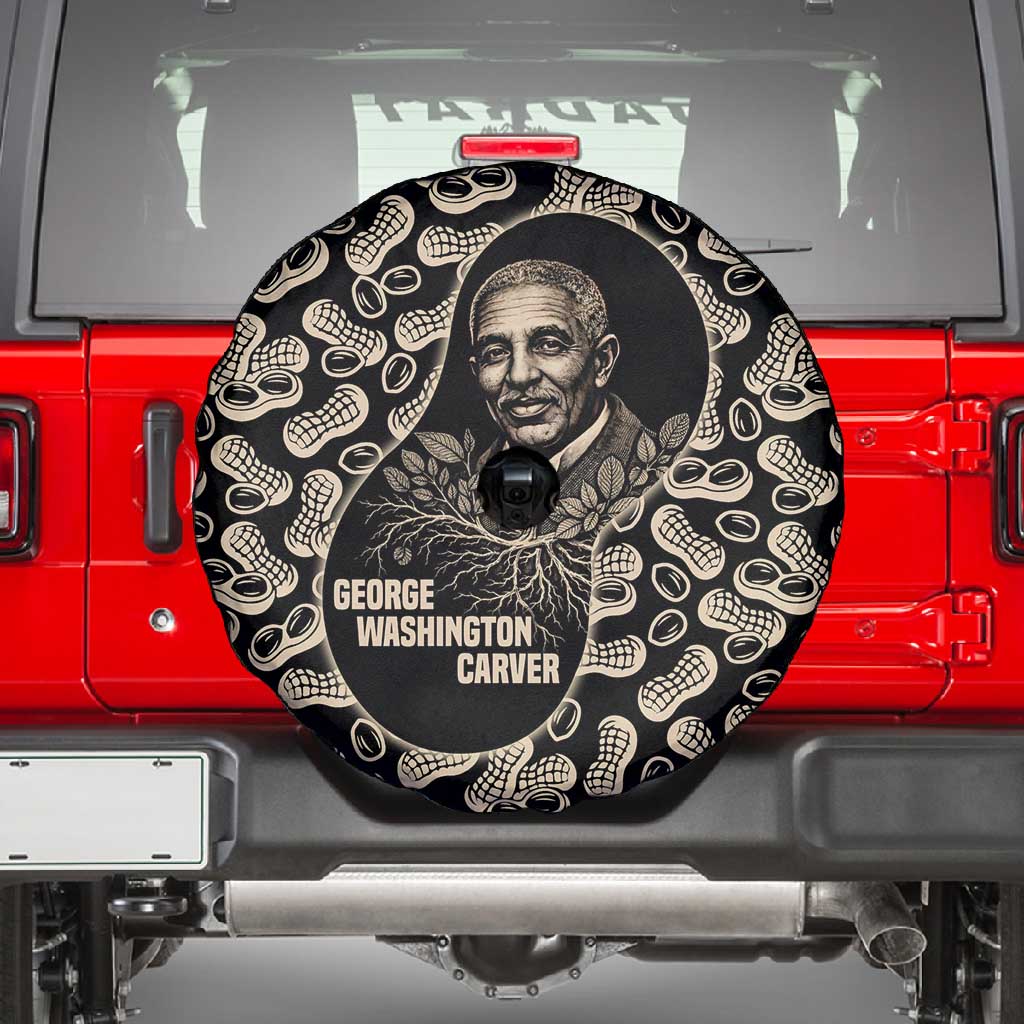 George Washington Carver Spare Tire Cover Peanut From Soil Comes Knowledge Quote and Agricultural Roots - Wonder Print Shop