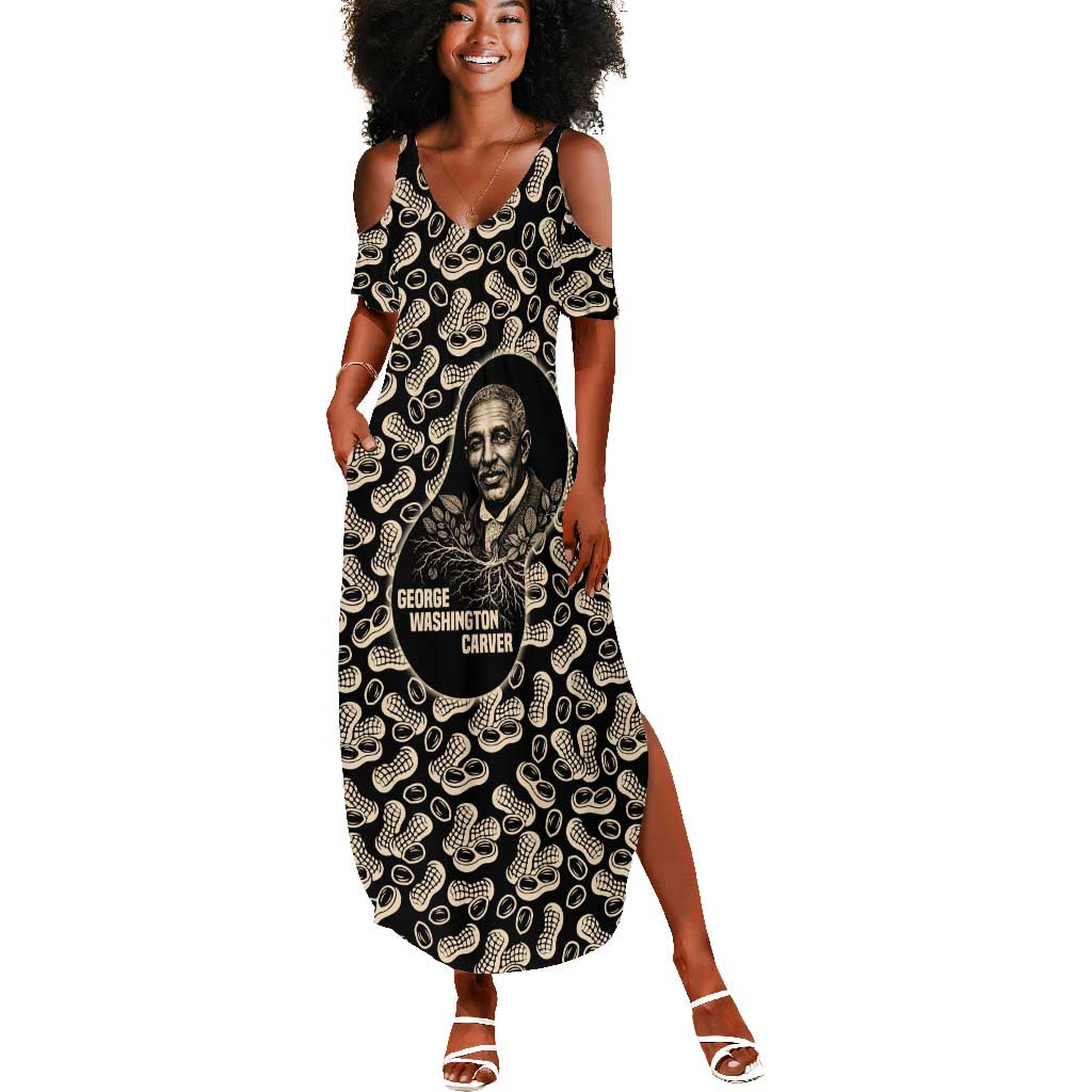 George Washington Carver Summer Maxi Dress Peanut From Soil Comes Knowledge Quote and Agricultural Roots - Wonder Print Shop