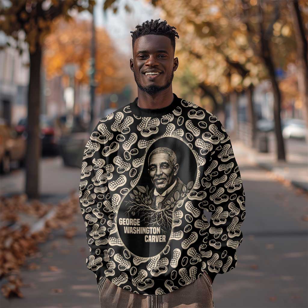 George Washington Carver Sweatshirt Peanut From Soil Comes Knowledge Quote and Agricultural Roots - Wonder Print Shop