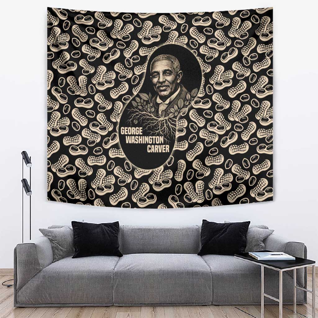 George Washington Carver Tapestry Peanut From Soil Comes Knowledge Quote and Agricultural Roots - Wonder Print Shop