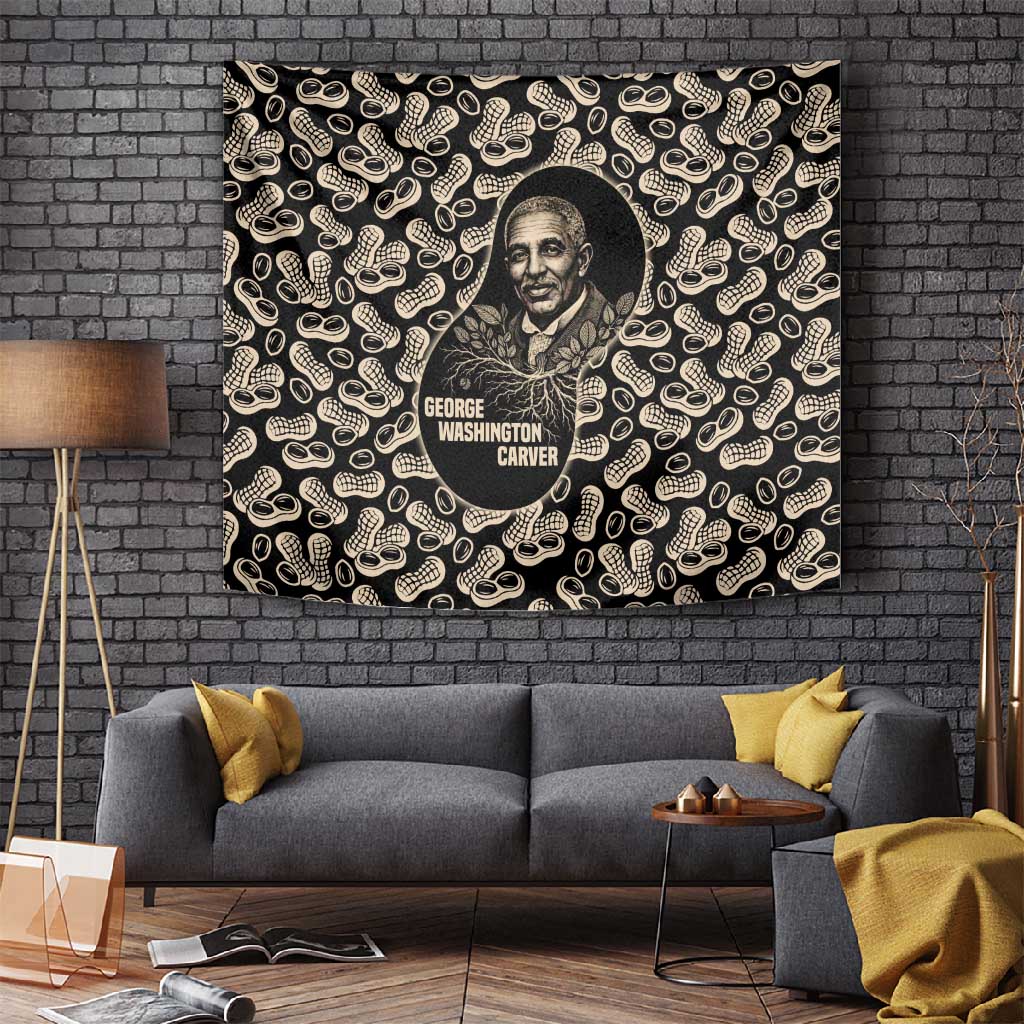 George Washington Carver Tapestry Peanut From Soil Comes Knowledge Quote and Agricultural Roots - Wonder Print Shop