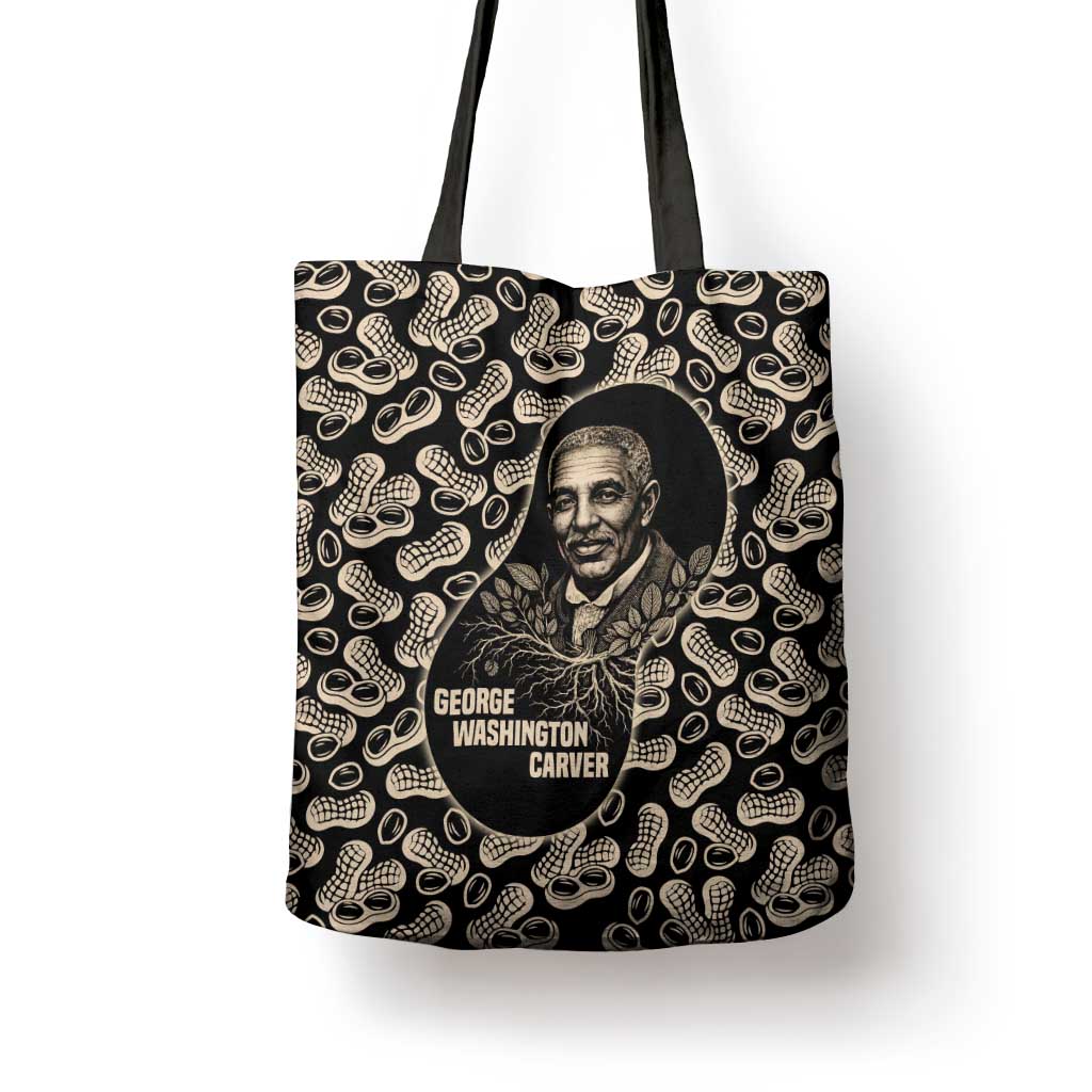 George Washington Carver Tote Bag Peanut From Soil Comes Knowledge Quote and Agricultural Roots - Wonder Print Shop
