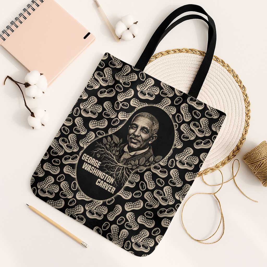 George Washington Carver Tote Bag Peanut From Soil Comes Knowledge Quote and Agricultural Roots - Wonder Print Shop