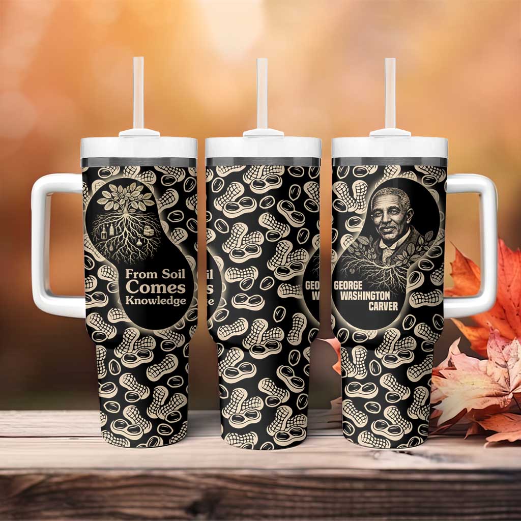 George Washington Carver Tumbler With Handle Peanut From Soil Comes Knowledge Quote and Agricultural Roots - Wonder Print Shop