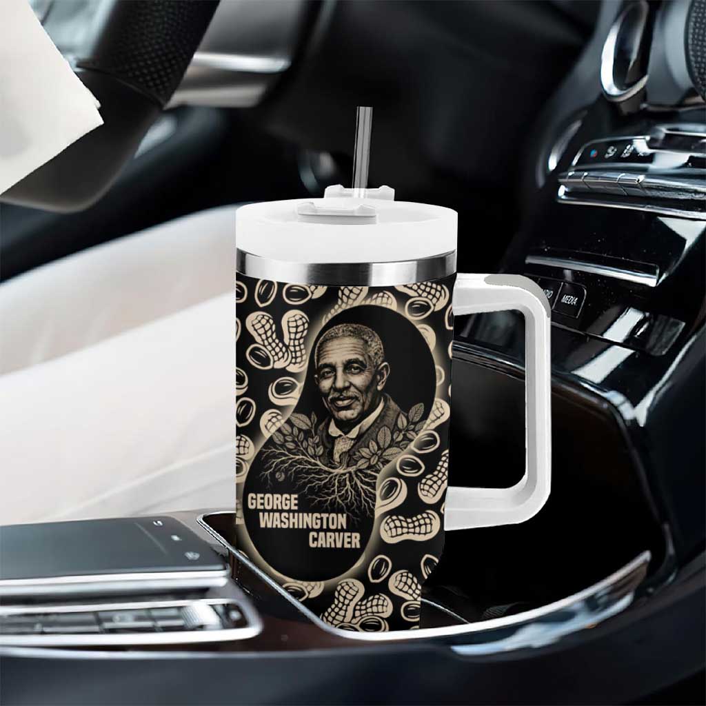 George Washington Carver Tumbler With Handle Peanut From Soil Comes Knowledge Quote and Agricultural Roots - Wonder Print Shop