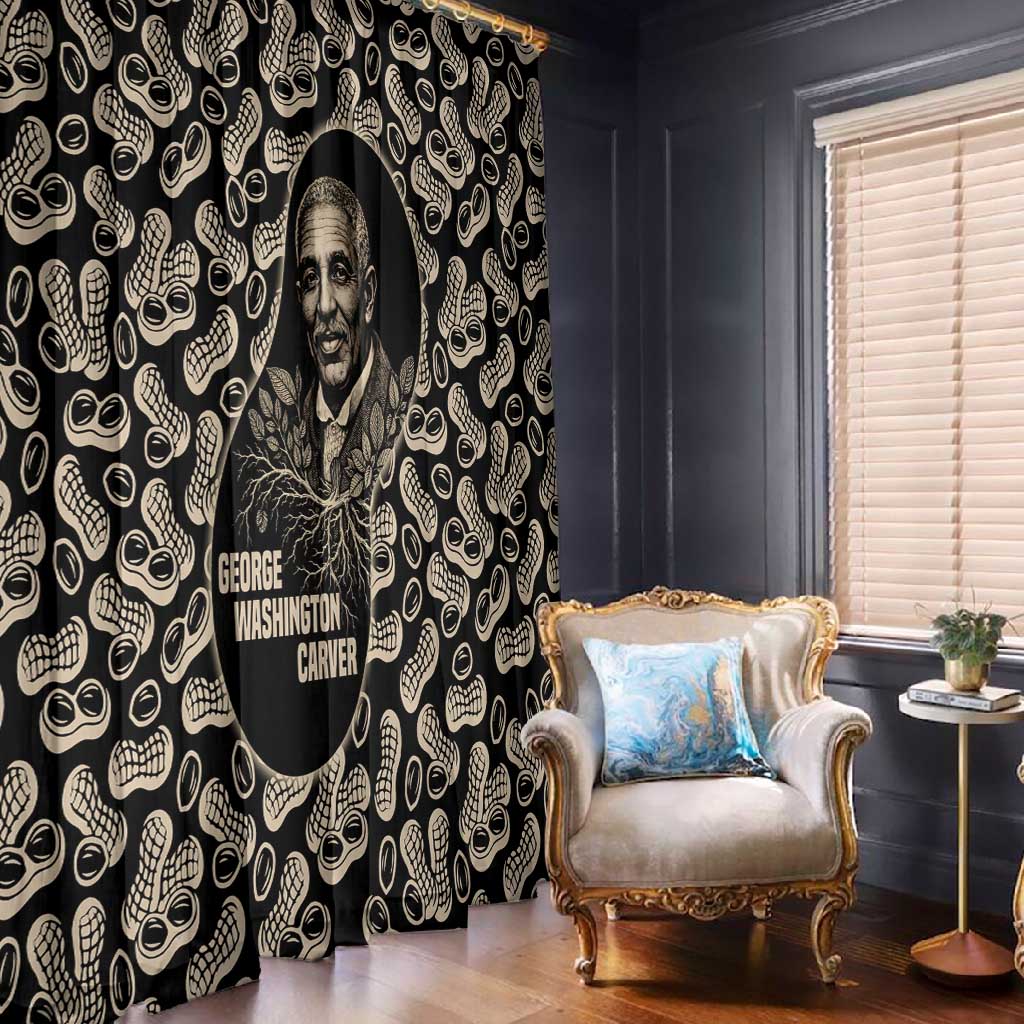 George Washington Carver Window Curtain Peanut From Soil Comes Knowledge Quote and Agricultural Roots - Wonder Print Shop