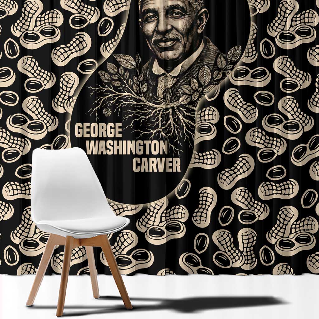 George Washington Carver Window Curtain Peanut From Soil Comes Knowledge Quote and Agricultural Roots - Wonder Print Shop