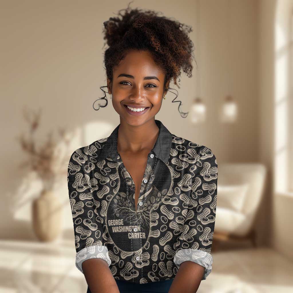 George Washington Carver Women Casual Shirt Peanut From Soil Comes Knowledge Quote and Agricultural Roots - Wonder Print Shop