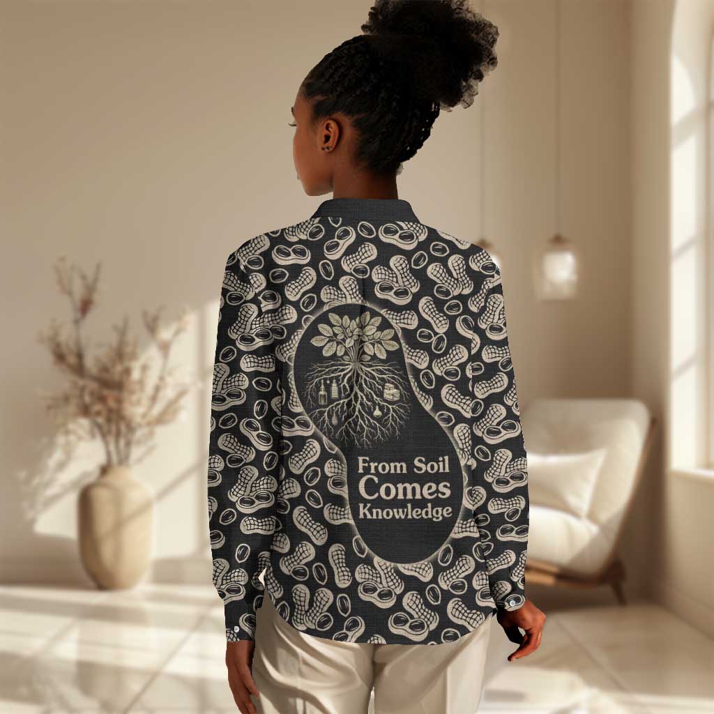 George Washington Carver Women Casual Shirt Peanut From Soil Comes Knowledge Quote and Agricultural Roots - Wonder Print Shop