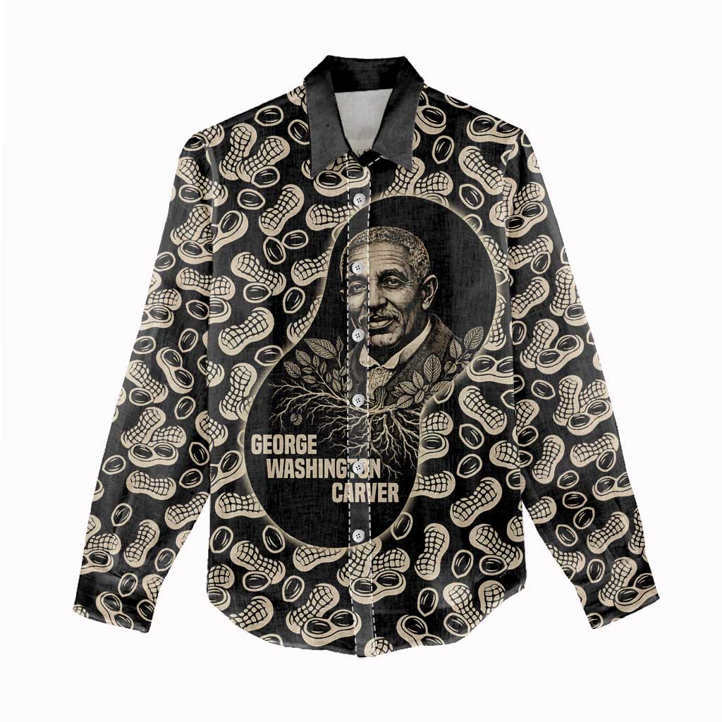 George Washington Carver Women Casual Shirt Peanut From Soil Comes Knowledge Quote and Agricultural Roots - Wonder Print Shop