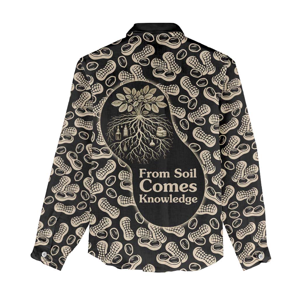 George Washington Carver Women Casual Shirt Peanut From Soil Comes Knowledge Quote and Agricultural Roots - Wonder Print Shop