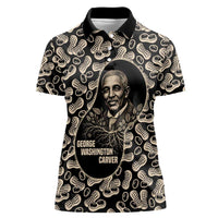 George Washington Carver Women Polo Shirt Peanut From Soil Comes Knowledge Quote and Agricultural Roots - Wonder Print Shop