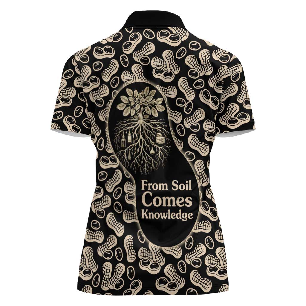 George Washington Carver Women Polo Shirt Peanut From Soil Comes Knowledge Quote and Agricultural Roots - Wonder Print Shop