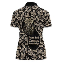 George Washington Carver Women Polo Shirt Peanut From Soil Comes Knowledge Quote and Agricultural Roots - Wonder Print Shop