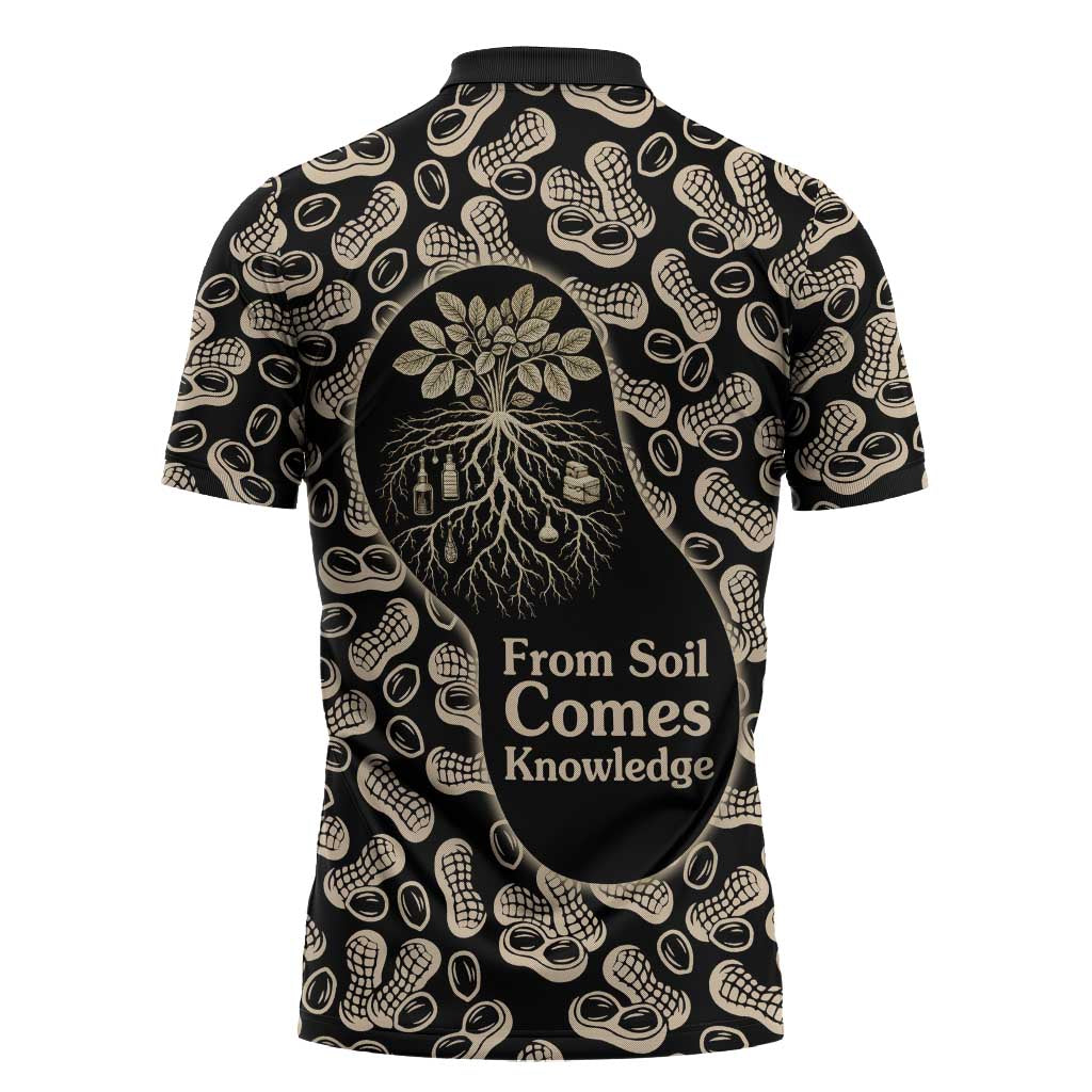 George Washington Carver Zipper Polo Shirt Peanut From Soil Comes Knowledge Quote and Agricultural Roots - Wonder Print Shop