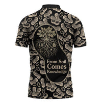 George Washington Carver Zipper Polo Shirt Peanut From Soil Comes Knowledge Quote and Agricultural Roots - Wonder Print Shop