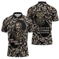 George Washington Carver Zipper Polo Shirt Peanut From Soil Comes Knowledge Quote and Agricultural Roots - Wonder Print Shop