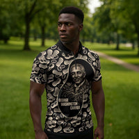 George Washington Carver Zipper Polo Shirt Peanut From Soil Comes Knowledge Quote and Agricultural Roots - Wonder Print Shop