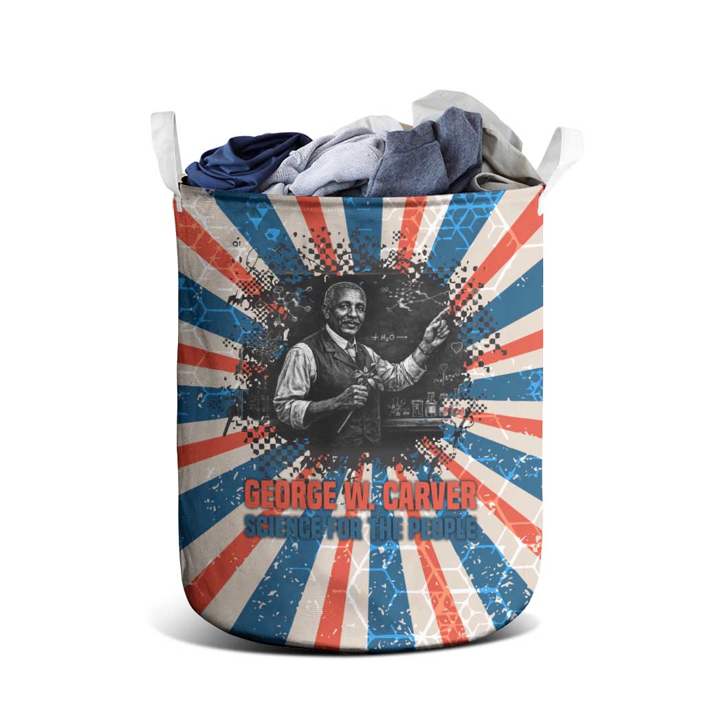 George Washington Carver Laundry Basket with Science Teaching Scene, Education Is the Key Quote - Wonder Print Shop
