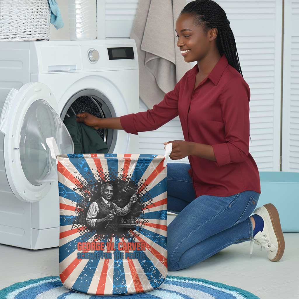 George Washington Carver Laundry Basket with Science Teaching Scene, Education Is the Key Quote - Wonder Print Shop